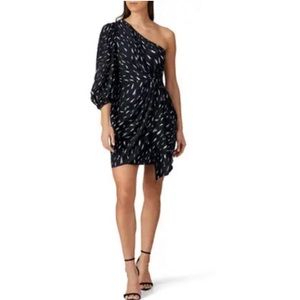 IRO Akubra One Shoulder Dress black white